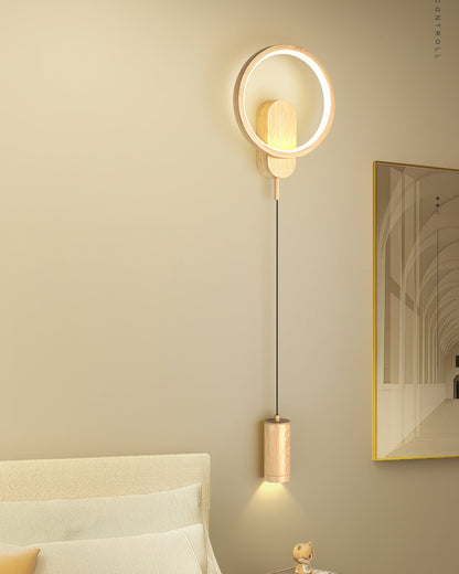 Nordische Holzmaserung Elegante Wandlampe