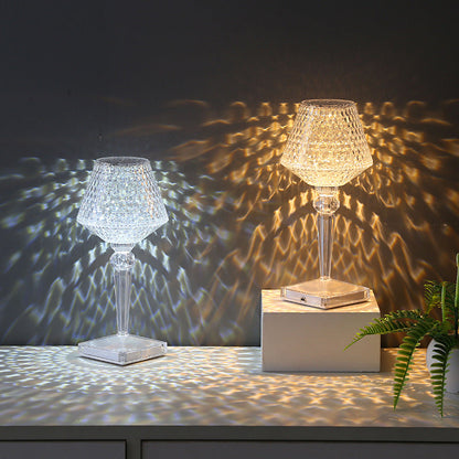Royelux Sparkle Kristall Schreibtischlampe - Einstellbare Helligkeit, USB Aufladbare LED