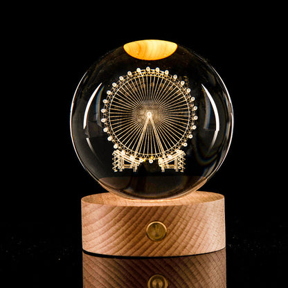 3D Kristallkugeln 8 cm mit LED