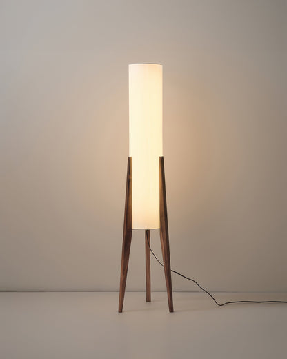 Walnuss Stehlampe Massivholz Kunstlampe