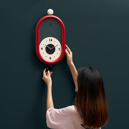 3D Lange Pendel Uhr aus MDF und Acryl - Leiser Betrieb für Wohnzimmer und Schlafzimmer - Einfache Installation