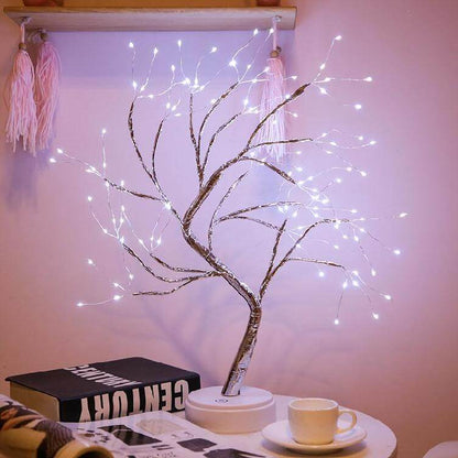 LED Tischlampe mit bunten Baumlichtern