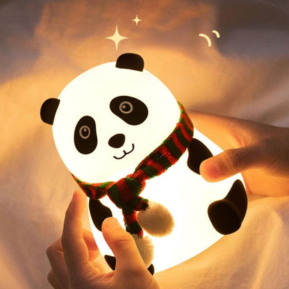 Squishy Silikon Schal Panda LED Nachtlicht - Perfektes Geschenk für Kinder und Mädchen