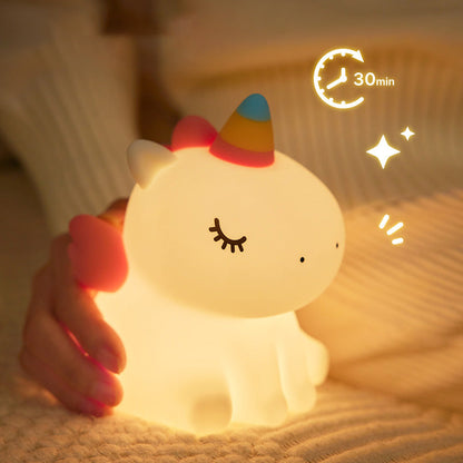 Einhorn Nachtlicht LED Quetschlampe Bestes Geschenk für Baby und Mädchen