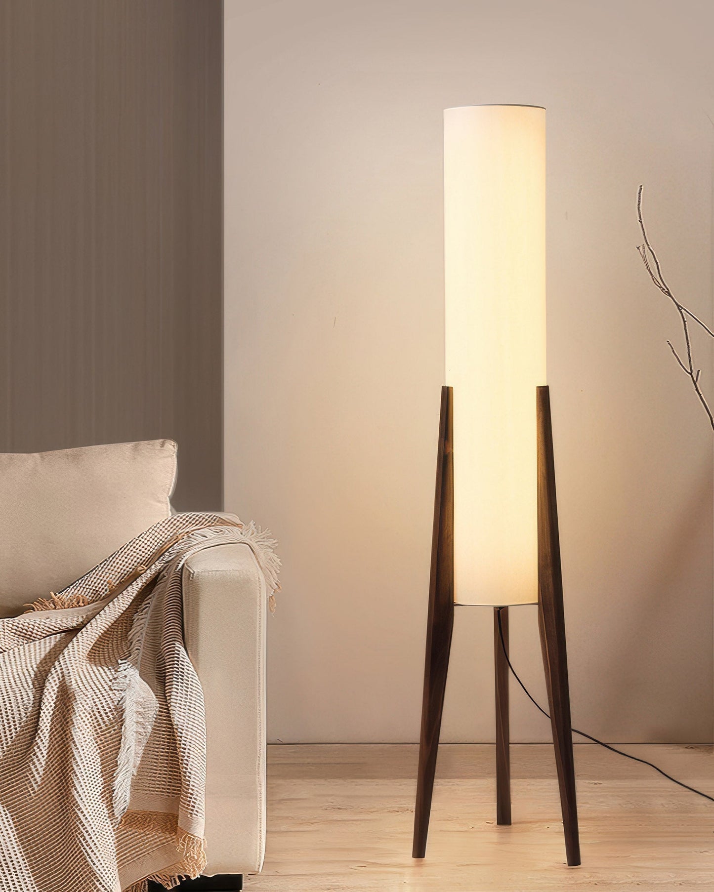 Garduru Walnuss Stehlampe | Massivholz Kunst Lampe | Modernes Design | Elegante Beleuchtung für Zuhause