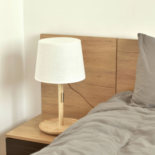 Lampe Gentle Glow Nordic Walnuss - Natürliches und Beruhigendes Licht aus Holz und Stoff