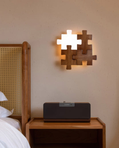 Nordic Wood Puzzles Light LED Wandleuchte