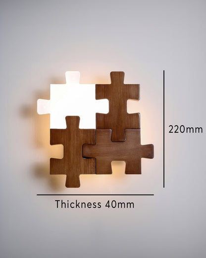 Nordic Wood Puzzles Light LED Wandleuchte