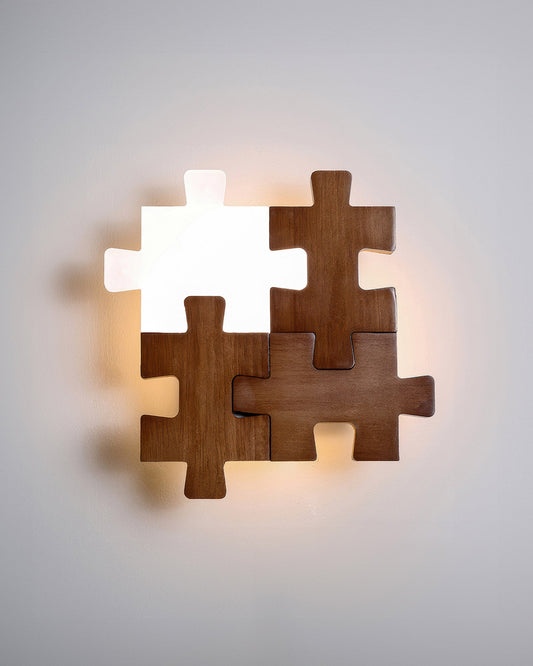 Nordic Wood Puzzles Light LED Wandleuchte