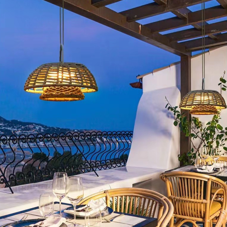 Bamboo Außenlampe Pendel für Garten und Terrasse