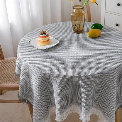 Waffel Moderne Tischdecke, gestrickte Stoffspitze Kaffeetuch, runde Tischdecke, rechteckige Tischdecke