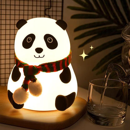 Squishy Silikon Schal Panda LED Nachtlicht - Perfektes Geschenk für Kinder und Mädchen