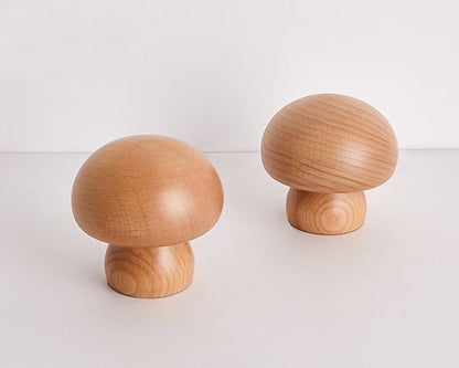 Massive Holz Pilz Tischlampe - USB wiederaufladbare LED kabellose Tischlampe
