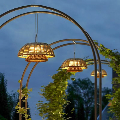 Bamboo Außenlampe Pendel für Garten und Terrasse