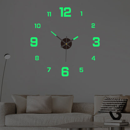 3D-Effekt Wanduhr 60-90cm - nachleuchtend, Lautloses Uhrwerk