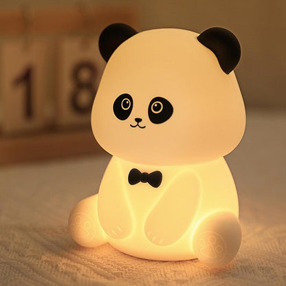 Quetschbares Silikon Regenbogen Panda LED Nachtlicht - Perfektes Geschenk für Kinder und Mädchen