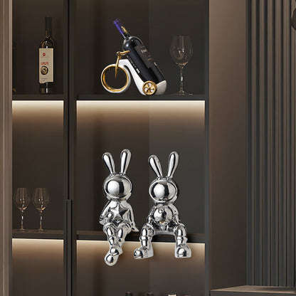 Space Rabbit Deko-Set - Keramik-Kunst, Hase