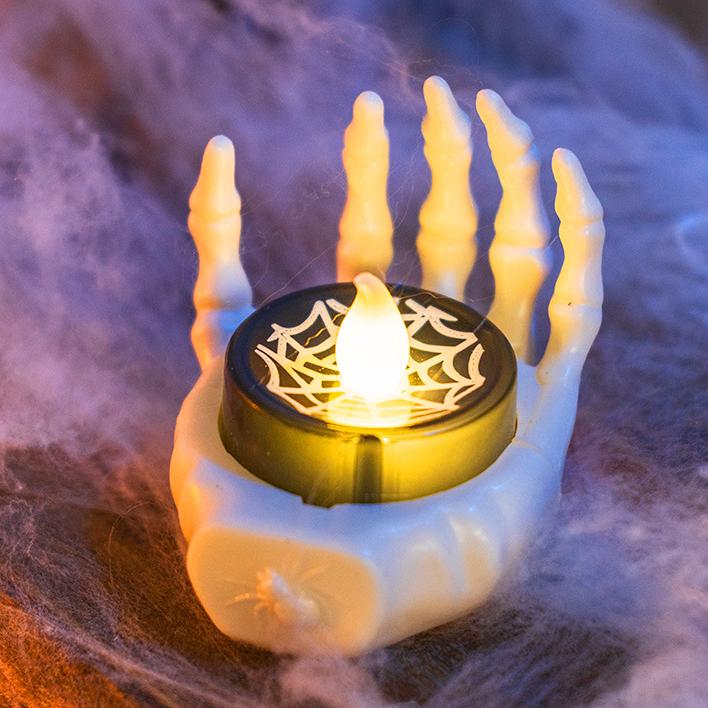 Leuchtende Spinnenknochen Elektronische Kerzen Nachtsichtlampe - Perfektes Geschenk für Halloween