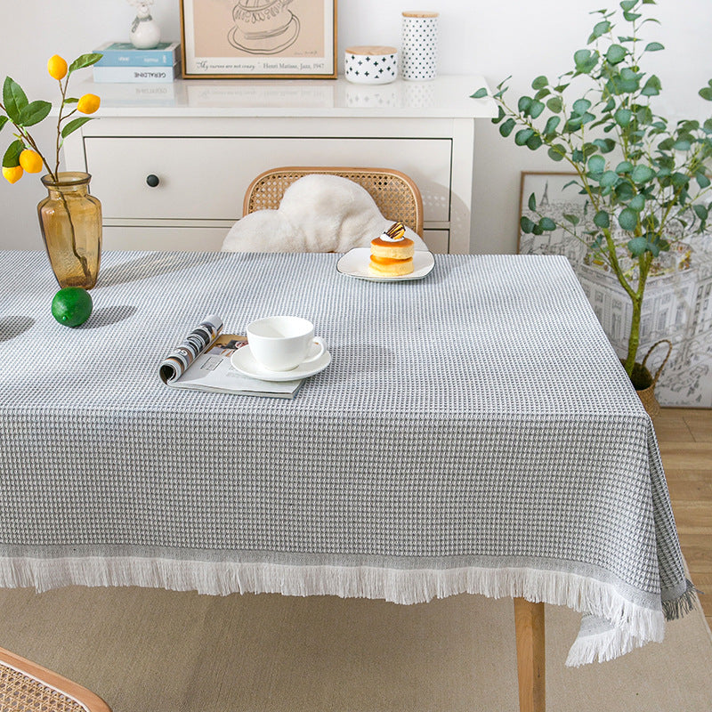 Waffel Moderne Tischdecke, gestrickte Stoffspitze Kaffeetuch, runde Tischdecke, rechteckige Tischdecke