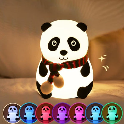 Squishy Silikon Schal Panda LED Nachtlicht - Perfektes Geschenk für Kinder und Mädchen