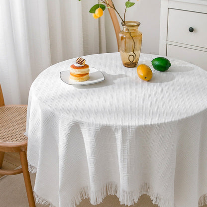 Waffel Moderne Tischdecke, gestrickte Stoffspitze Kaffeetuch, runde Tischdecke, rechteckige Tischdecke