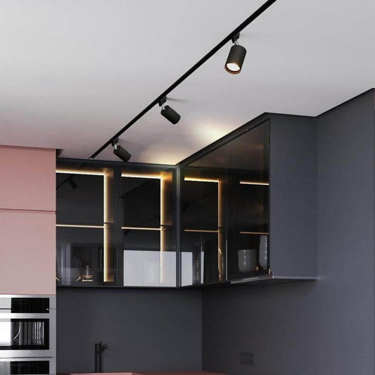 Deckenleuchte Moderne Schwarze Metall Schienenstrahler