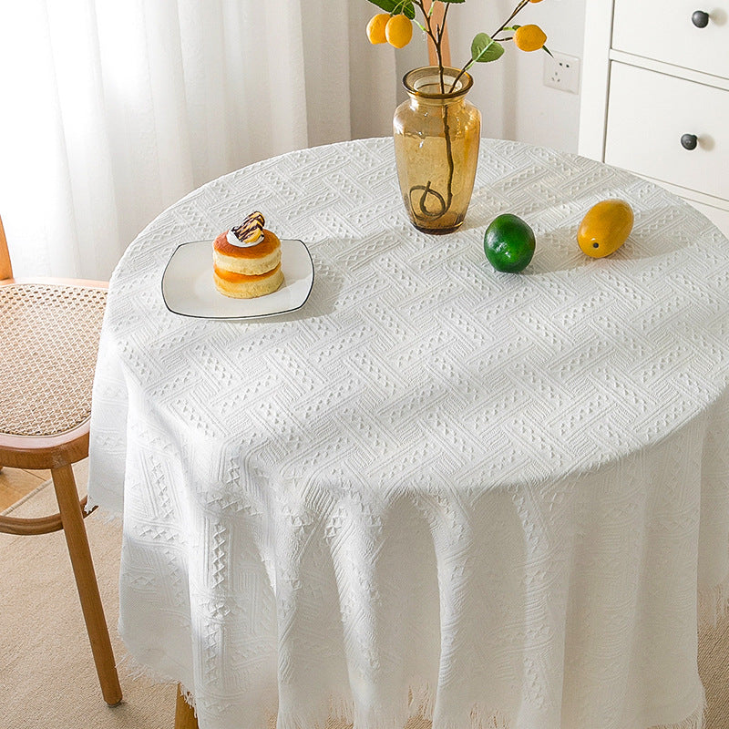 Waffel Moderne Tischdecke, gestrickte Stoffspitze Kaffeetuch, runde Tischdecke, rechteckige Tischdecke