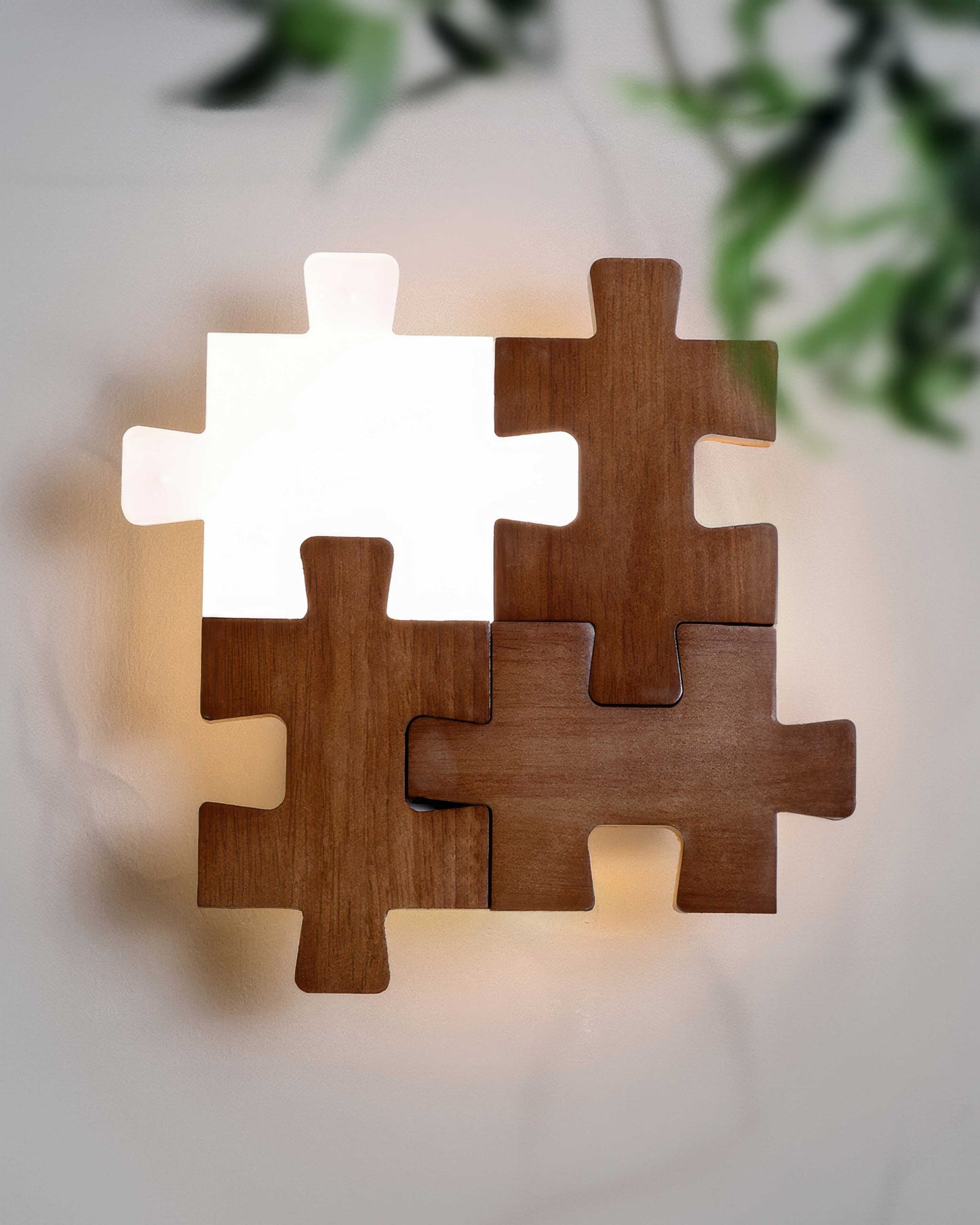 Nordic Wood Puzzles Light LED Wandleuchte