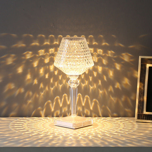 Royelux Sparkle Kristall Schreibtischlampe - Einstellbare Helligkeit, USB Aufladbare LED
