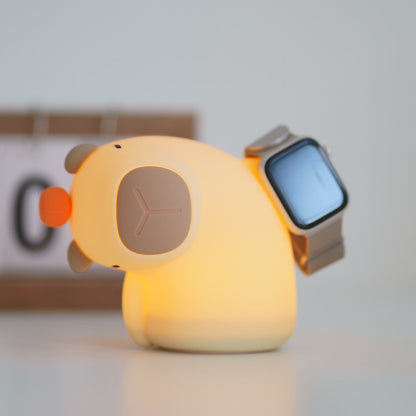 Squishy Silikon Verspielt Capybara LED Nachtlicht - Perfektes Geschenk für Kinder und Mädchen