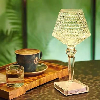 Royelux Sparkle Kristall Schreibtischlampe - Einstellbare Helligkeit, USB Aufladbare LED