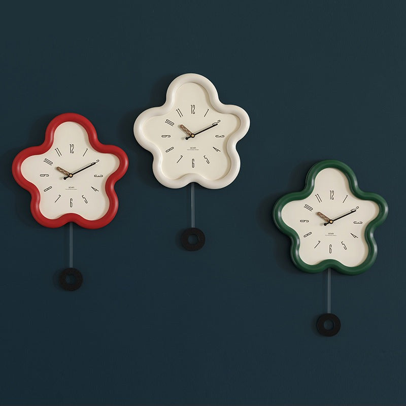 3D Blumen Girlanden Uhr mit lautlosem Mechanismus – umweltfreundliches MDF und Acryl, perfekt zur Schlafzimmerdekoration, 39 cm x 39 cm