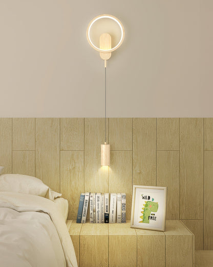 Nordische Holzmaserung Elegante Wandlampe