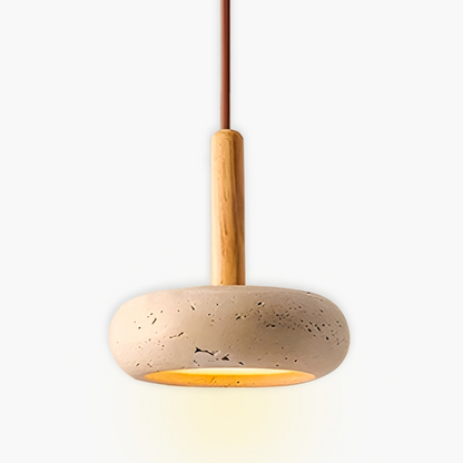 Suspension OSHO Stone – Lampe aus natürlichem gelbem Travertin LED, elegantes und langlebiges Licht