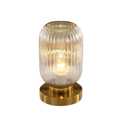 Elegante Tischlampe aus Glas und Eisen mit E27 Lampenfassung