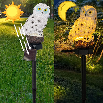 Owlight - Solar-Gartenlampe mit dekorativem Pfahl