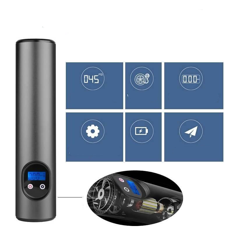 Tragbarer elektrischer Luftkompressor mit digitaler Anzeige – Kompakte Reifenpumpe für schnelles Aufpumpen