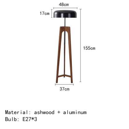 Stehlampe – klassisches Holz-Bambus-Design – Walnuss