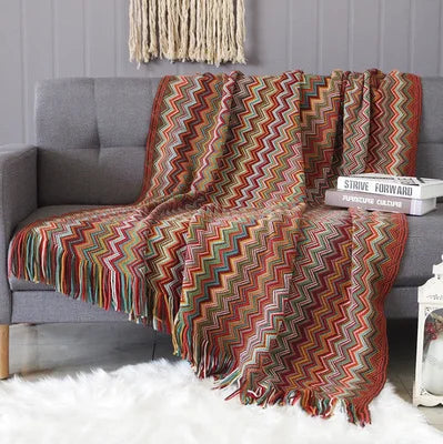Boho Plaid Decke & Ecksofa Überwurf - Zuhause, Hotel, Reise, Picknick Essentials