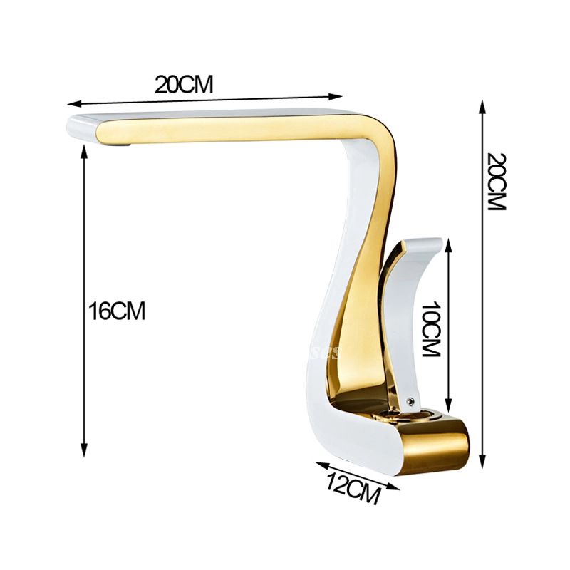 Garduru Goldene Badezimmerarmatur | Einhandmischer | Messing & Weiß | Luxus Waschbecken Armatur im Modernen Design