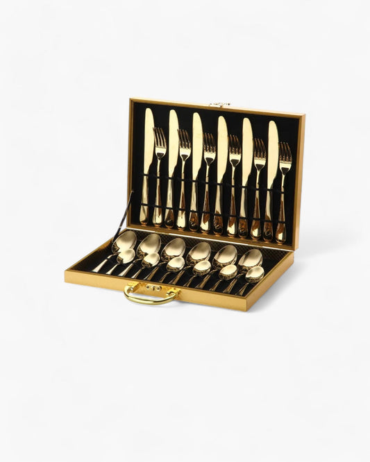 Lustre Luxe – Golden Besteckset mit raffiniertem Finish für stilvolles Speisen