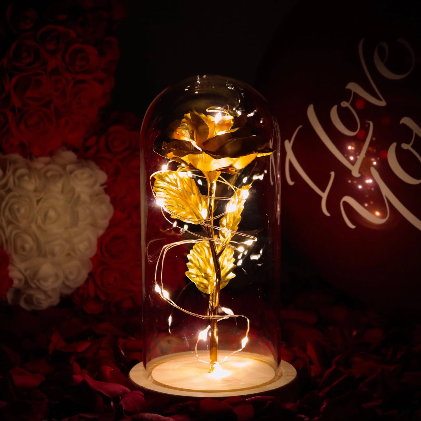 Garduru Ewige Rose Lampe | LED-Galaxie-Licht | Romantische Dekoration | Perfektes Geschenk