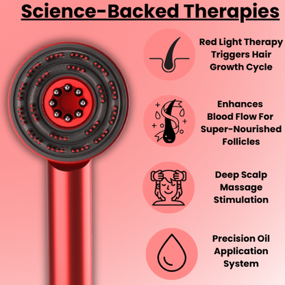 3-in-1 Rotlicht Kopfhautmassagegerät