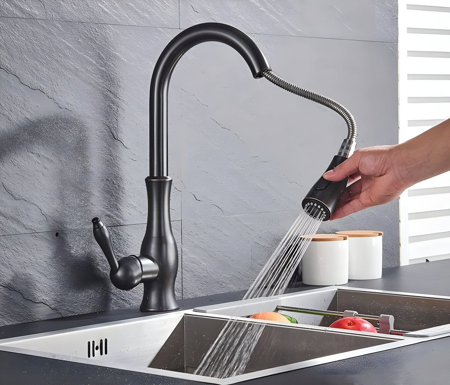 Garduru Faucet – Rotierbarer Ausziehbarer Küchenarmatur für das Waschbecken