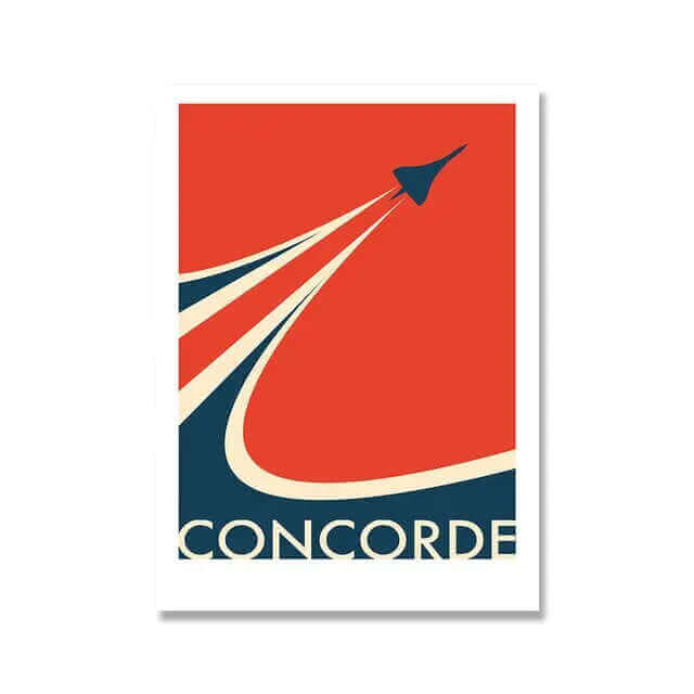 Retro Concorde Flugzeug Poster auf Leinwand