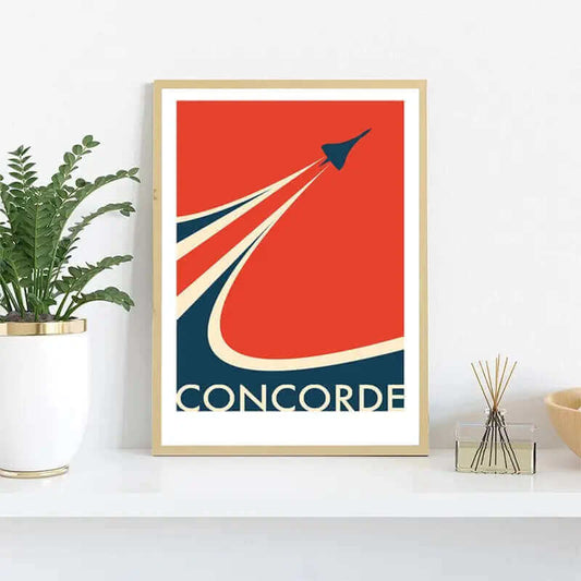 Retro Concorde Flugzeug Poster auf Leinwand