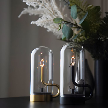 Wiederaufladbare Designer Flammenlampe – Innovatives Design mit Schwebelinsene – Kabellose USB-Aufladung