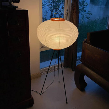 Garduru Reispapier Stehlampe | Minimalistisches Design | Warmweißes LED-Licht | Nachhaltige Deko für Zuhause