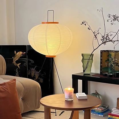 Garduru Reispapier Stehlampe | Minimalistisches Design | Warmweißes LED-Licht | Nachhaltige Deko für Zuhause