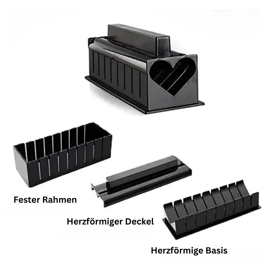 Sushi-Roll- und Schneide-Set - Praktisches Sushi-Set mit Schablonen und Zubehör